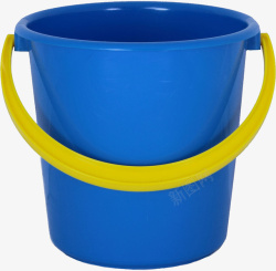 一个蓝色圆形的水桶素材