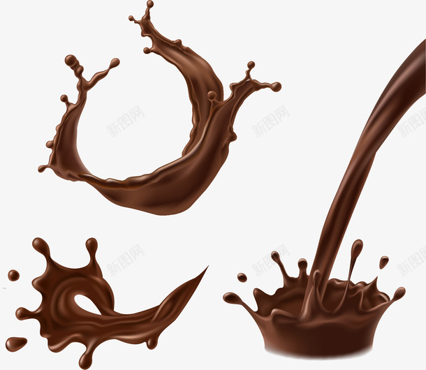 手绘巧克力液体矢量图ai免抠素材_新图网 https://ixintu.com 倾倒的液体 咖啡 巧克力液体 手绘 溅起来的液体 矢量图