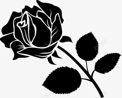 一朵玫瑰花图标图标