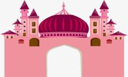 粉色浪漫城堡婚礼舞台素材