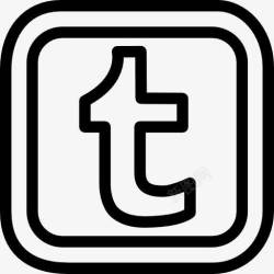 logo信发Tumblr信LOGO的轮廓在圆形广场图标高清图片