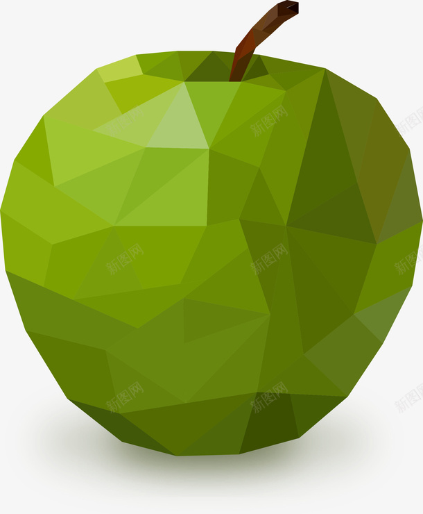 绿色几何苹果矢量图ai免抠素材_新图网 https://ixintu.com 几何 水果 矢量绿色 苹果 矢量图