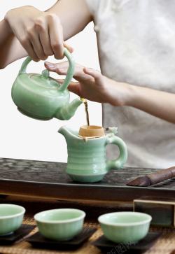 茶道人物茶杯茶壶高清图片