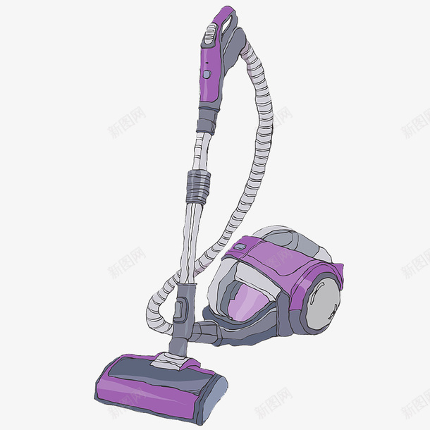 紫色吸尘器png免抠素材_新图网 https://ixintu.com 卡通 吸尘器 家居 家用 家电 手绘 清洁 生活用品 紫色