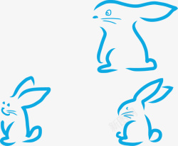 兔子线条绘制矢量图素材