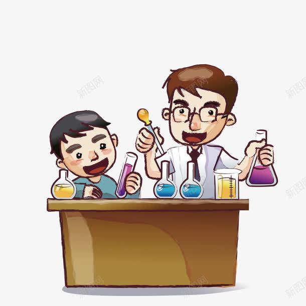 教学生做实验的化学老师png免抠素材_新图网 https://ixintu.com 化学 化学实验 学生 实验 老师 老师学生