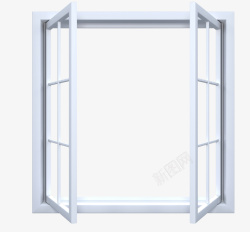 白色窗台格子窗现代窗户实物简图高清图片