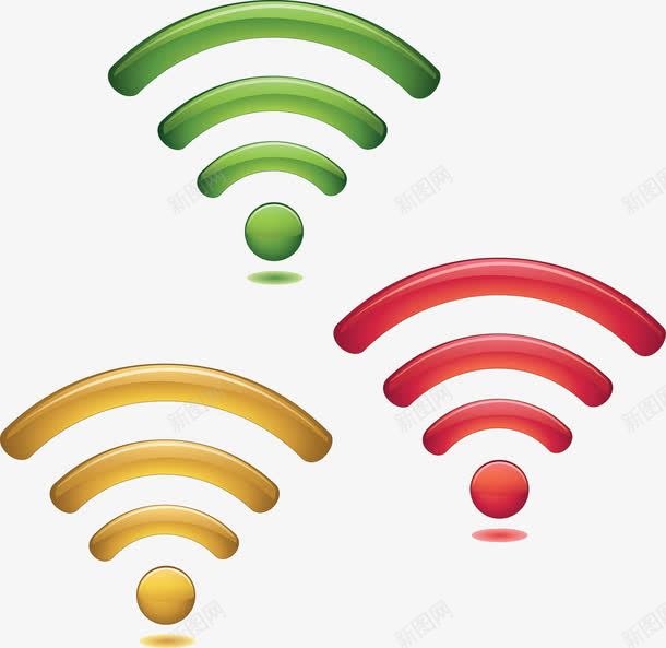 wifi信号元素png免抠素材_新图网 https://ixintu.com WIFI图案 wifi信号元素 二维码 免费wifi 彩色信号 微信