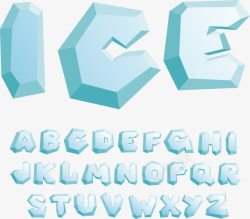 26个冰块大写字母素材