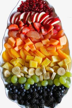 各异颜色各异的水果拼盘高清图片