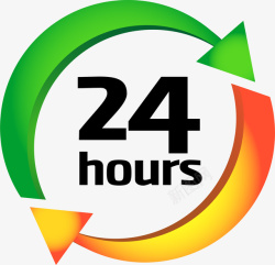 每天24小时服务手绘24小时客服图标矢量图高清图片