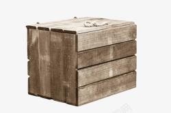 木纹色方形箱子灰色闭合大麻绳箱子旧木块实物高清图片