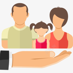 保护家人家庭保险插画高清图片