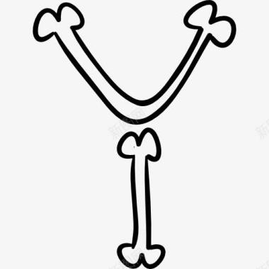 字母Y的骨头轮廓字体万圣节图标图标