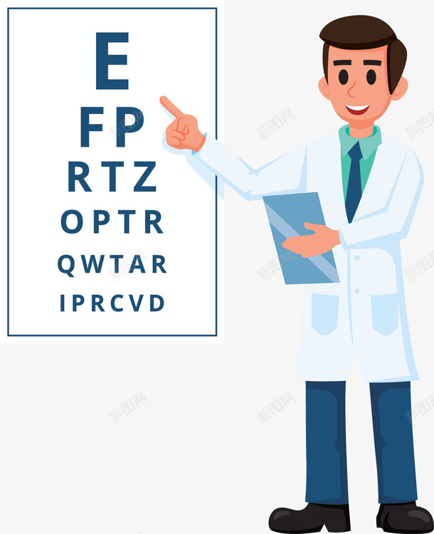 体检检查视力的医生矢量图ai免抠素材_新图网 https://ixintu.com 医生 医生形象 检查视力 眼科 眼科医生 矢量png 矢量图