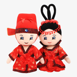 中式娃娃中式可爱人形婚礼娃娃素材