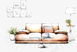 手绘客厅效果手绘客厅沙发效果图高清图片