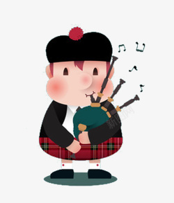 矢量音乐人苏格兰风笛简约作品高清图片
