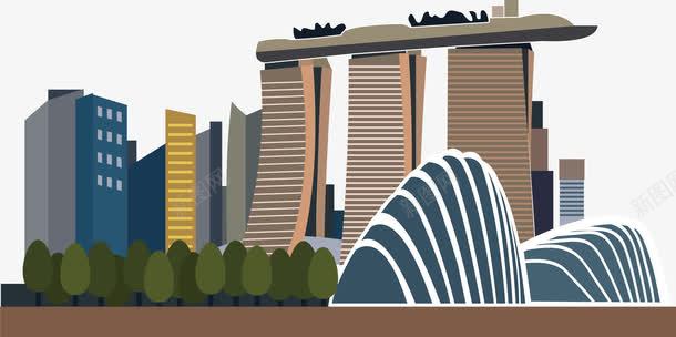 新加坡城市邮票png免抠素材_新图网 https://ixintu.com 新加坡 新加坡街景 旅游纪念 旅游邮票 矢量素材