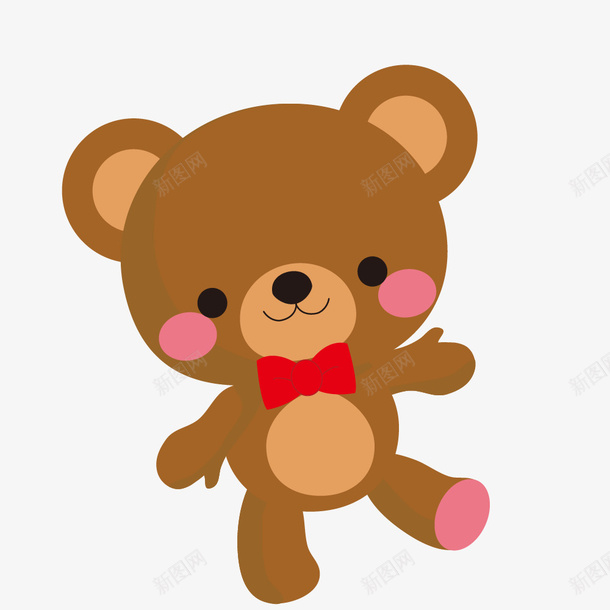 卡通手绘可爱的小熊png免抠素材_新图网 https://ixintu.com 动漫动画 卡通手绘 可爱 小熊 棕色的 熊猫 蝴蝶结