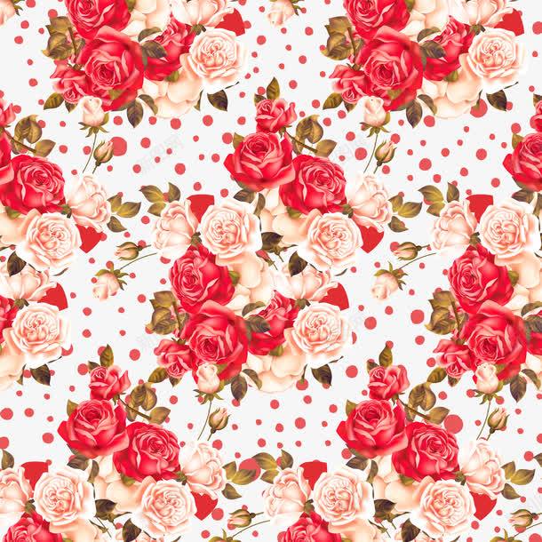 红色白色玫瑰花图案png免抠素材_新图网 https://ixintu.com 家纺家饰图案设计 数码印花 沙发图案