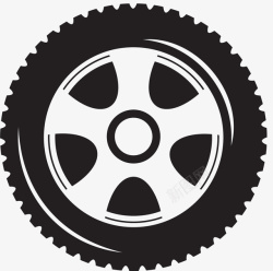 橡胶轮胎圆形反光黑色轮胎矢量图图标高清图片