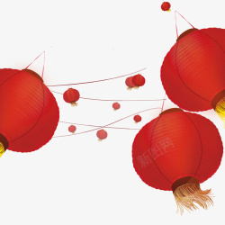 合家欢中秋节大红灯笼高清图片