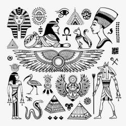 古埃及法老埃及文化元素图标高清图片