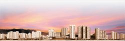 夕阳下建筑地产夕阳下的楼盘高清图片