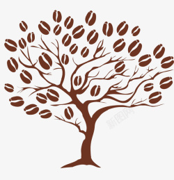 棕色的树卡通咖啡树高清图片