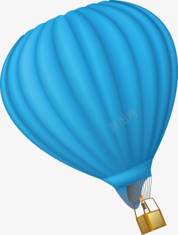蓝色国庆热气球装饰矢量图素材