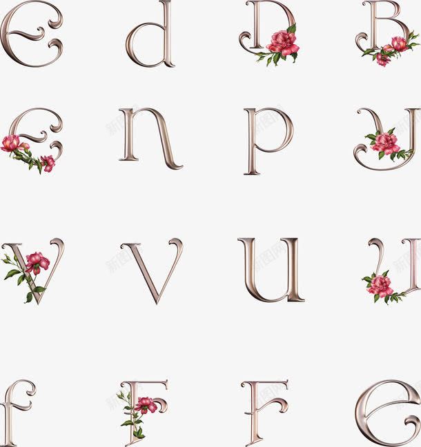 金黄色字母图标png_新图网 https://ixintu.com 图标LOGO的设计 字体设计 字母 字母设计元素 数字 艺术字设计