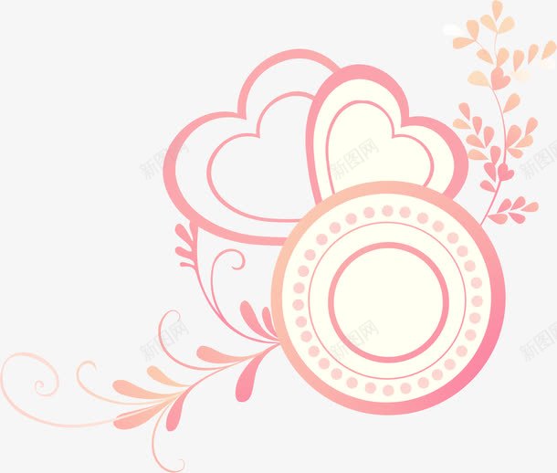 潮流花纹png免抠素材_新图网 https://ixintu.com AI 底纹 心形 手绘 粉色 线条 背景 花纹 花草