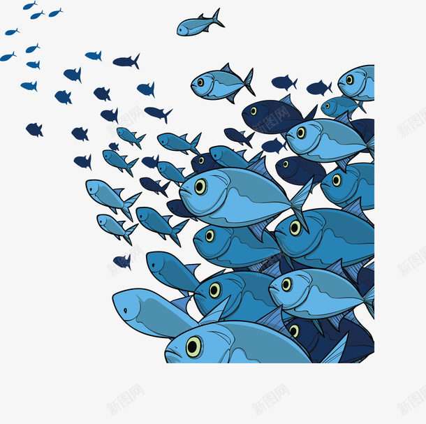 卡通蓝色海洋鱼群png免抠素材_新图网 https://ixintu.com 卡通鱼群 海洋 海洋鱼群 矢量png 蓝色的鱼 鱼群