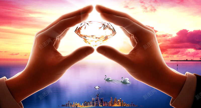 创意钻石海报背景psd设计背景_新图网 https://ixintu.com 创意 双手 宣传册 比心 美景 背景素材 钻石 钻石海报 钻石素材