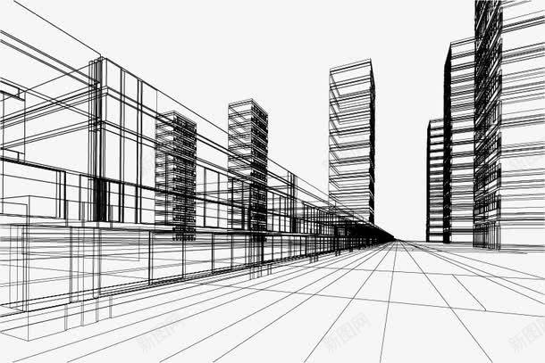 城市建筑线条图矢量图ai免抠素材_新图网 https://ixintu.com 动感 城市建筑 大厦 手绘 线条 都市建筑 高楼 矢量图