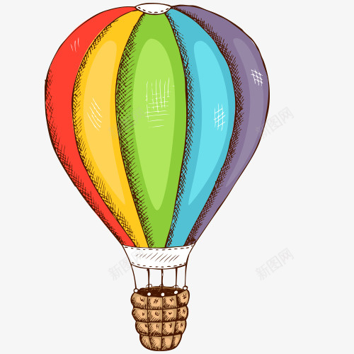 热气球卡通插画png免抠素材_新图网 https://ixintu.com 卡通 插画 热气球 空气球 素材