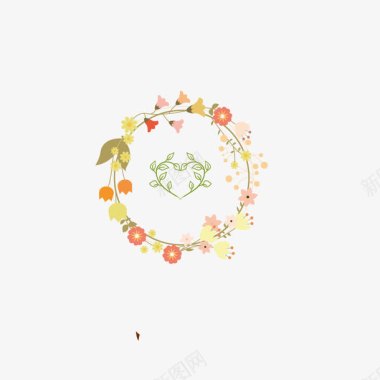 中式婚庆布置水彩花草图案矢量图图标图标