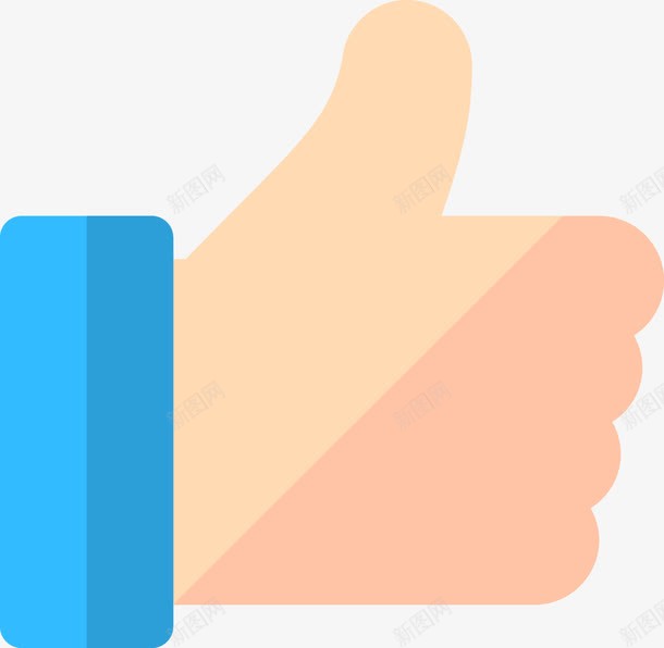 蓝色点赞图标png_新图网 https://ixintu.com 卡通手绘 图标icon 棒的手势 点赞 称赞 竖大拇指 蓝色