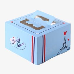 蓝色包装盒生日蛋糕盒高清图片