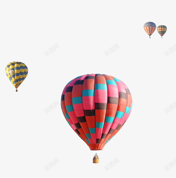 热气球psd免抠素材_新图网 https://ixintu.com 国庆节元素 彩色 热气球 空气球