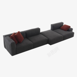 美式现代沙发组合黑色的创意组合沙发高清图片