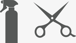 美发店各种美发工具剪刀喷壶元素图标高清图片