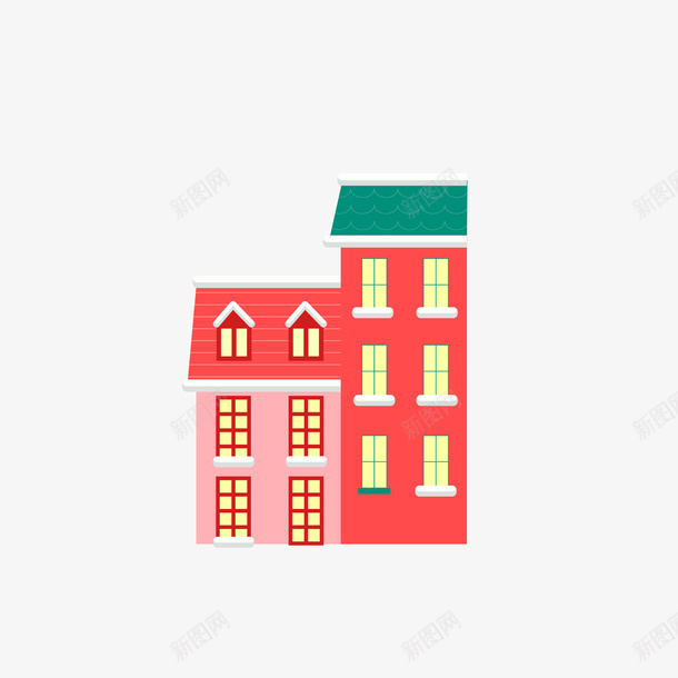 楼房欧式建筑矢量图图标ai_新图网 https://ixintu.com 丹麦建筑 可爱风 图标 平面 建筑 彩色 房子 手绘 楼房 矢量图