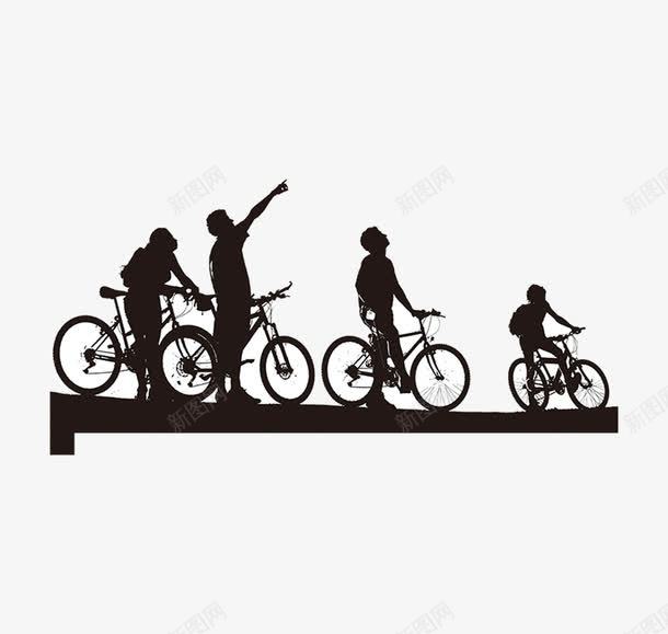 骑单车的人黑色剪影png免抠素材_新图网 https://ixintu.com 仰望星空 剪影 单车 活动 聚会 运动 骑单车的人 黑色