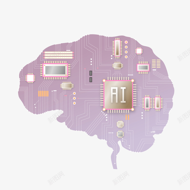 大脑芯片装饰案矢量图ai免抠素材_新图网 https://ixintu.com 卡通 反光 大脑 渐变 纹理 纹路 线条 芯片 装饰 质感 矢量图