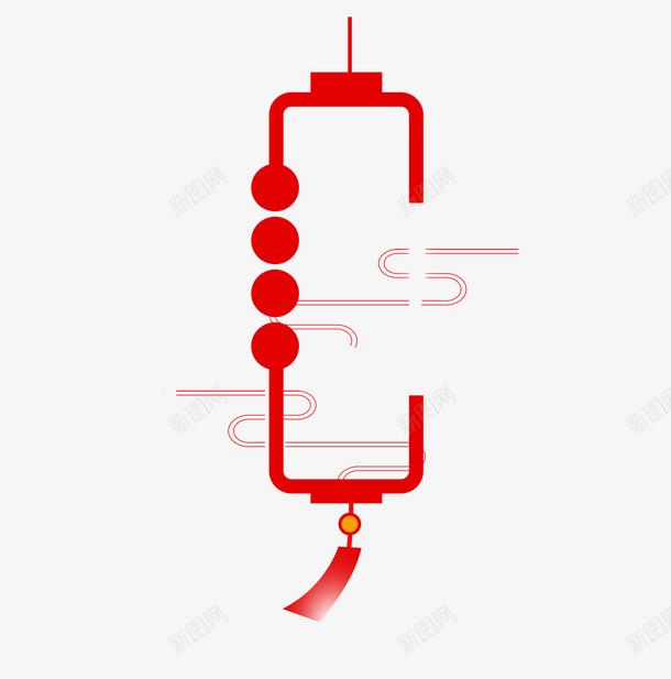 中式传统红色灯笼psd免抠素材_新图网 https://ixintu.com 恭贺新年 折扇吊饰 新春大吉 新春快乐 爆竹灯笼 祥云云彩