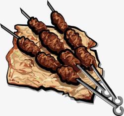 猪肉串美味肉串插图高清图片
