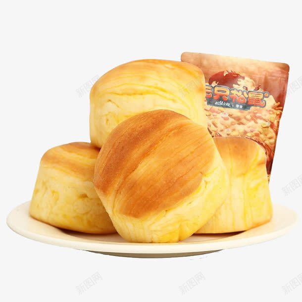 三只松鼠小面包png免抠素材_新图网 https://ixintu.com 产品实物 早餐 糕点 食物 黄色