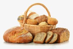 面包房里的面包竹篮里的面包矢量图高清图片